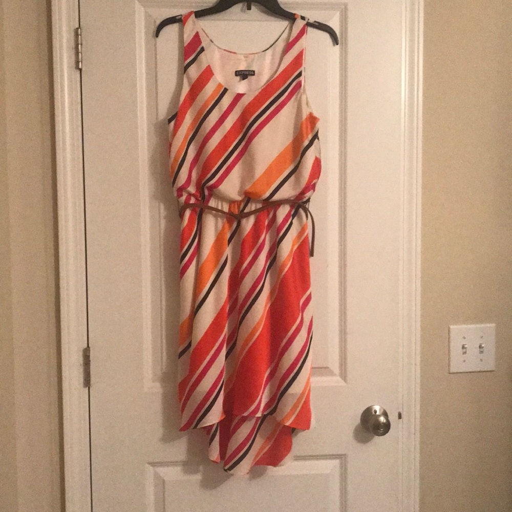 Express medium striped high-low dress